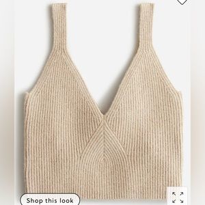 J Crew Cashmere Cropped Sweater Tank XS
